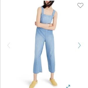 Madewell Apron Bow-Back Denim Jumpsuit
